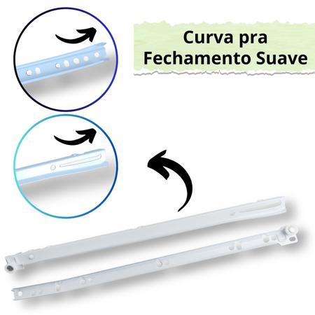 Imagem de 8 Corrediça de 35cm  350mm 4 PAR Gaveta Moveis Armário Trilho Reforçada Corredica Gavetas Corrediças Armario 4 Pares Branco Branca