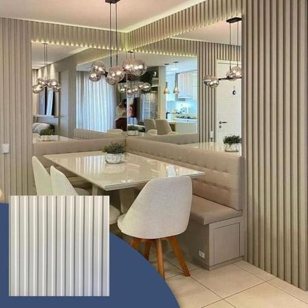 Imagem de 8 placas painel ripado revestimento 3d parede relevo 50x50cm casa cozinha banheiro lavanderia textura realista