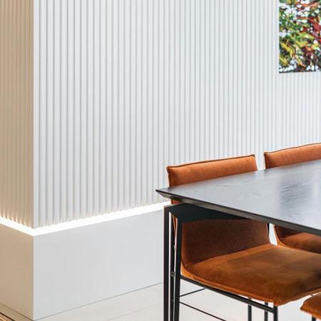 Imagem de 8 placas painel ripado revestimento 3d parede relevo 50x50cm casa cozinha banheiro lavanderia textura realista
