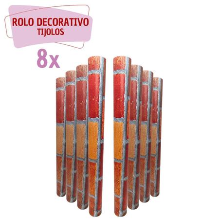 Imagem de 8 Rolo Colante PVC Tijolo 5mx45cm