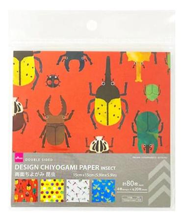 Imagem de 80 Folhas Papel Origami 4 Cores 15x15 Cm Arte Papel Inseto