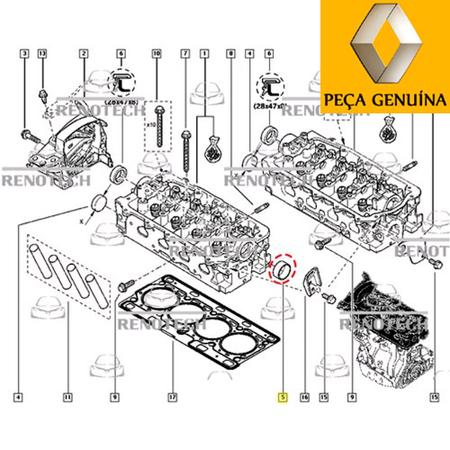 Imagem de 8200040484 - selo traseiro do comando - motor 1.0 16v d4d - de 2000 até 2005 - clio ii / twingo / kangoo express / kangoo