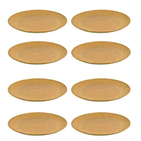 8UN Prato Lanche Sobremesa Redondo Durável 20cm Marrom Clar - EVO Imagem de 8UN Prato Lanche Sobremesa Redondo Durável 20cm Marrom Clar