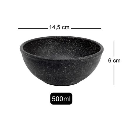 Imagem de 8un TIGELA 500ml BOWL CUMBUCA SOPA CALDO PRETO