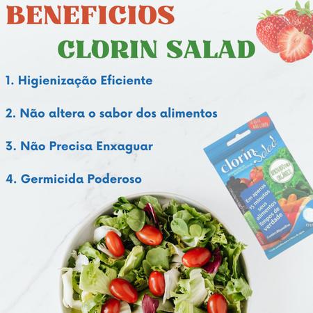 Imagem de 9 Cartelas Para Higienizar Saladas Ameixa Uva  Clorin Salad