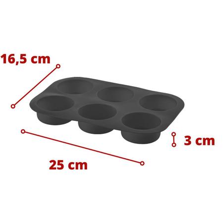 Imagem de 9 Formas Cupcake Preto Silicone e Medidora 6 Peça Cores