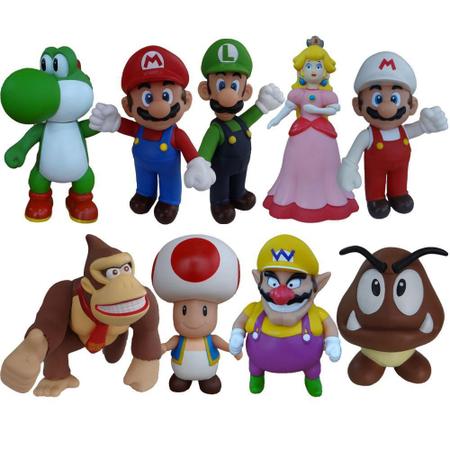 10 PCS Super Mario Luigi Yoshi Toad Princesa Wario DK Goomba Mario Luigi  Fire - Super Size Figure Collection - Colecionáveis - Magazine Luiza