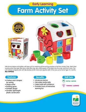A Jornada de Aprendizagem - Aprendizagem Precoce - Cubo de Atividade Agrícola - Classificador de Forma para Crianças com 12 Meses ou Mais - Brinquedos Premiados - The Learning Journey Imagem de A Jornada de Aprendizagem - Aprendizagem Precoce - Cubo de Atividade Agrícola - Classificador de Forma para Crianças com 12 Meses ou Mais - Brinquedos Premiados