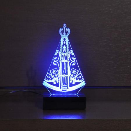 Imagem de Abajur e Luminária Nossa Senhora de Aparecida LED Azul