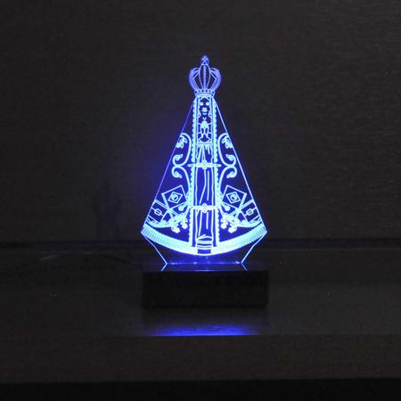 Imagem de Abajur e Luminária Nossa Senhora de Aparecida LED Azul