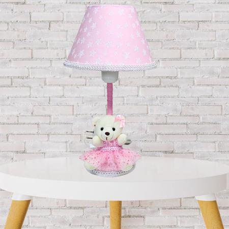 Imagem de Abajur Infantil Bebe Luminária De Mesa Urso Estrelinha