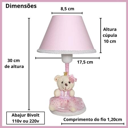 Imagem de Abajur Infantil Menina Princesa Decoração Quarto Bebê