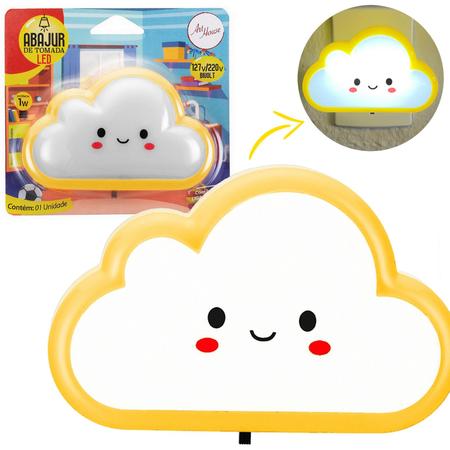 Abajur Infantil Nuvem Menina Luz De Led Tomada Parede - Art House - Zein Imagem de Abajur Infantil Nuvem Menina Luz De Led Tomada Parede - Art House