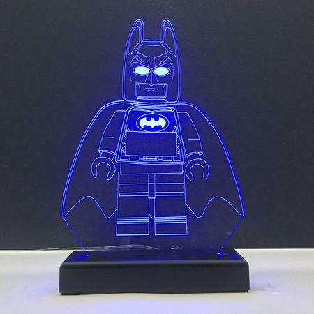 Luminária Batman Lego Decorativa Abajur Led