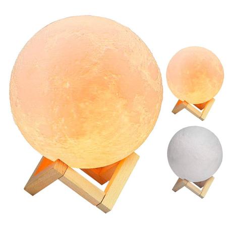 Imagem de Abajur Luminária Lua 3D Umidificador Aromatizador Ambiente Sereno