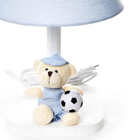 Imagem de Abajur Madeira Urso Com Bola Azul Quarto Bebê Infantil Menina Menino