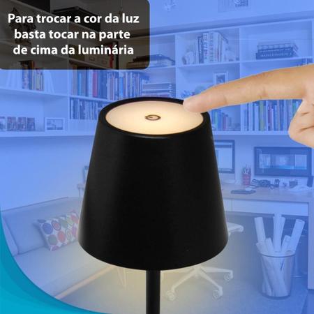 Imagem de Abajur Noturno Led Usb C Recarregável Toque Quarto Infantil