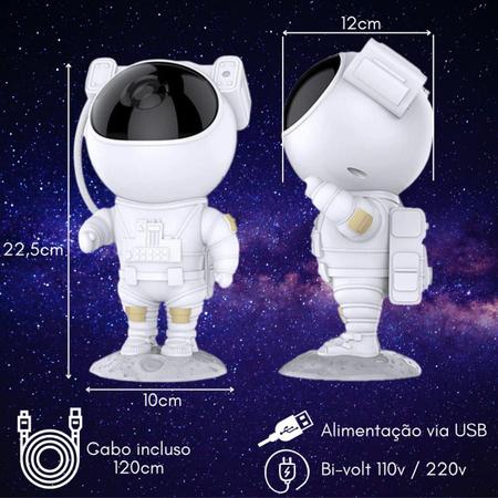 Imagem de Abajur Quarto Infantil Projetor Astronauta Espaço Estrelado