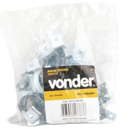 Imagem de Abraçadeira tipo U 1.1/2" aço carbono zincado com 25 peças - Vonder