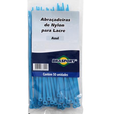 Imagem de Abraçadeiras de Nylon Azul 2,5x100mm com 50 Unidades - 7293 - BRASFORT