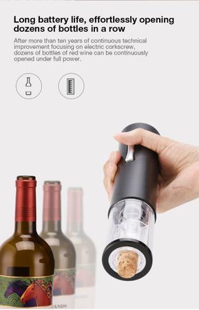 Imagem de Abridor de vinho elétrico automático garrafa saca-rolhas profissional abridor de vinho tinto