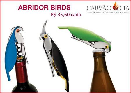 Imagem de Abridor de vinho Multiuso Birds Saca rolhas tira lacre e abre garrafas modelo pássaro