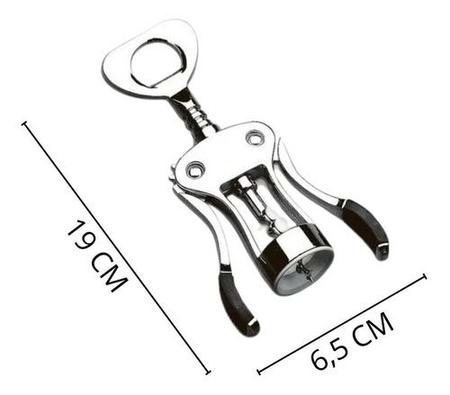 Imagem de Abridor De Vinho Saca Rolhas Aço Inox Qualidade Superior com Abridor de Garrafas 