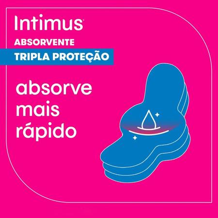 Imagem de Absorvente Com Tripla Proteção Fluxo Médio Extra Suave Com Abas 32 Unidades Intimus