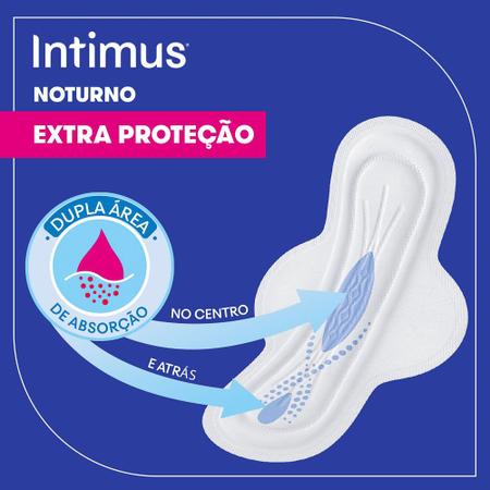 Imagem de Absorvente Intimus Gel Noturno Longo Cobertura Suave com Abas 8 Unidades