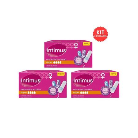 Imagem de Absorvente Intimus Interno Com8 Super - Kit C/3Un