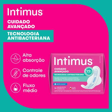 Imagem de Absorvente Ultrafino Intimus Com Tecnologia Antibacteriana Tripla Proteção 28 Unidades