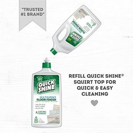 Imagem de Acabamento de piso multi-superfície Quick Shine 64oz, 4Pk  Cleaner & Polish para usar em Madeira, Laminado, Vinil de Luxo Plank LVT, Tile & Stone  Escolha mais segura c/Tecnologia de brilho limpo  Atualização de proteção ao brilho