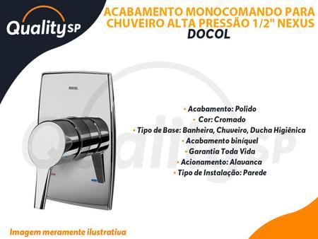 Acabamento para Registro Monocomando para Ducha 1/2 Nexus Cromado