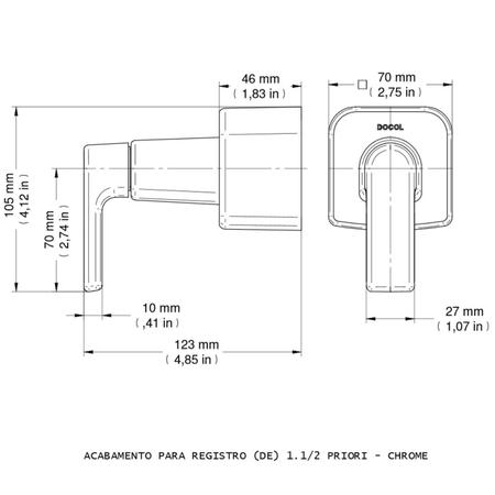 Imagem de Acabamento para Registro Docol Priori (Deca e Similares) 1.1/2'' Chrome