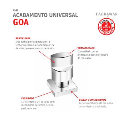 Imagem de Acabamento Universal Goa Cromado 1/2 , 3/4 E 1 Fabrimar