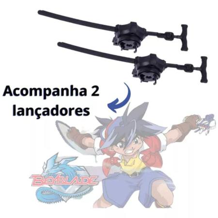 Imagem de Ação 5D: Kit 4 Beyblades Metal + 2 Lançadores + 1 Arena