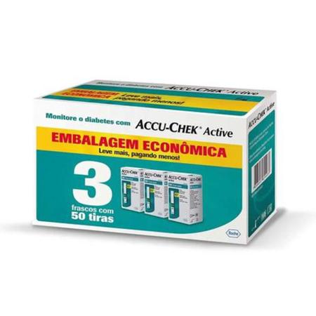 Imagem de Accu Chek Active Roche com 3 caixas c/50 Tiras (total 150 tiras)