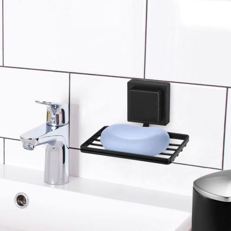 Imagem de Acessorios Banheiro Preto Kit Completo Lavabo Decoração Box conjunto de banheiro preto