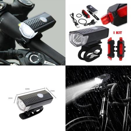 Imagem de Acessórios de bicicleta Lanterna Frontal e Lanterna traseira Recarregáveis