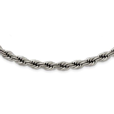 Imagem de Aço inoxidável polido 7mm colar de corda