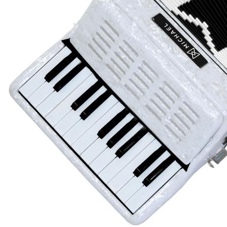 Imagem de Acordeon 8 Baixos ACM0822 PWH Branco Perola Michael C/ Bag