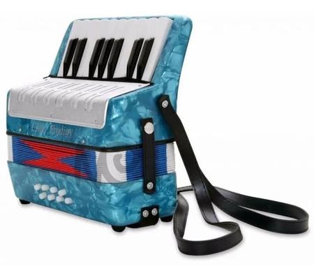 Imagem de Acordeon Sanfona Gaita Infantil 8 Baixos Brinquedo Crianas - Azul