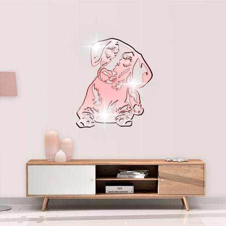 Imagem de Acrílico Decorativo Espelhado Cachorro Basset Vermelho