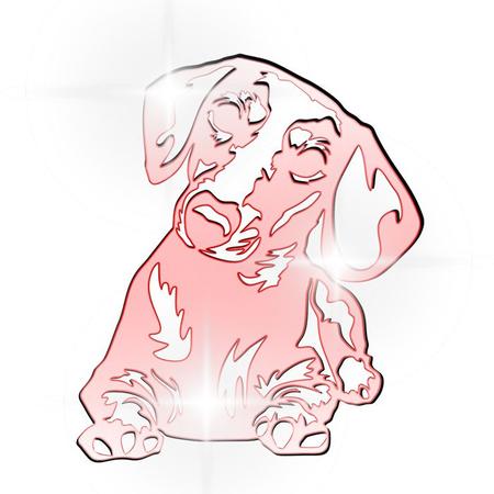 Imagem de Acrílico Decorativo Espelhado Cachorro Basset Vermelho