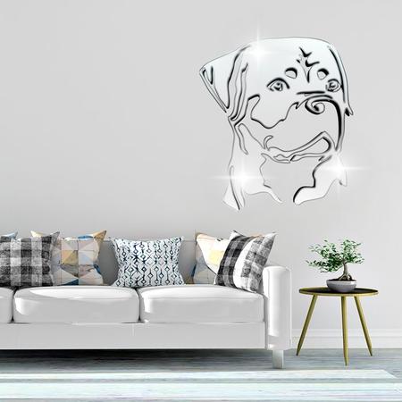 Imagem de Acrílico Decorativo Espelhado Cachorro Boxer Prata