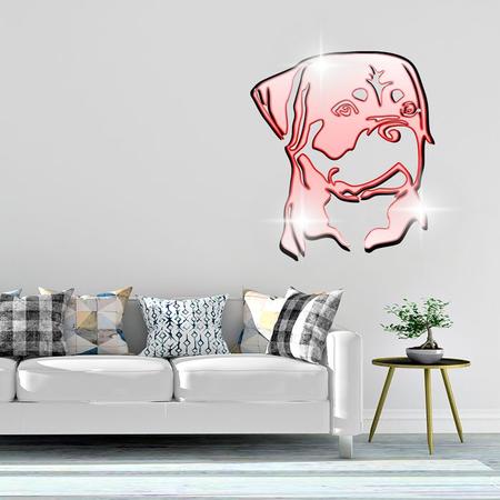 Imagem de Acrílico Decorativo Espelhado Cachorro Boxer Vermelho
