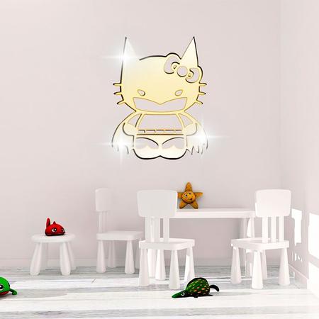 Imagem de Acrílico Decorativo Espelhado Hello Kitty + Batman Dourado