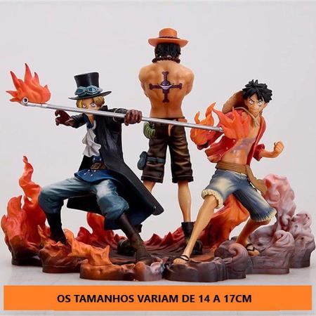 Action Figure Kit 3pçs One Piece Três Irmãos Luffy Ace e Sabo 14