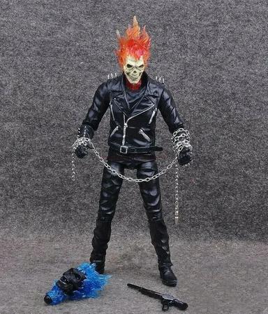 Imagem de Action figure motoqueiro fantasma ghost rider boneco articulado 23cm