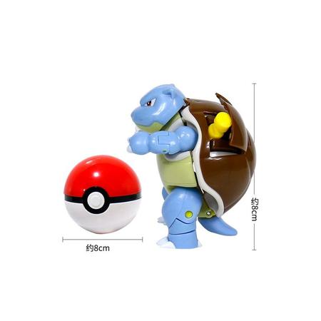 Brinquedo Pokemon Blastoise Na Pokebola Boneco Articulado em